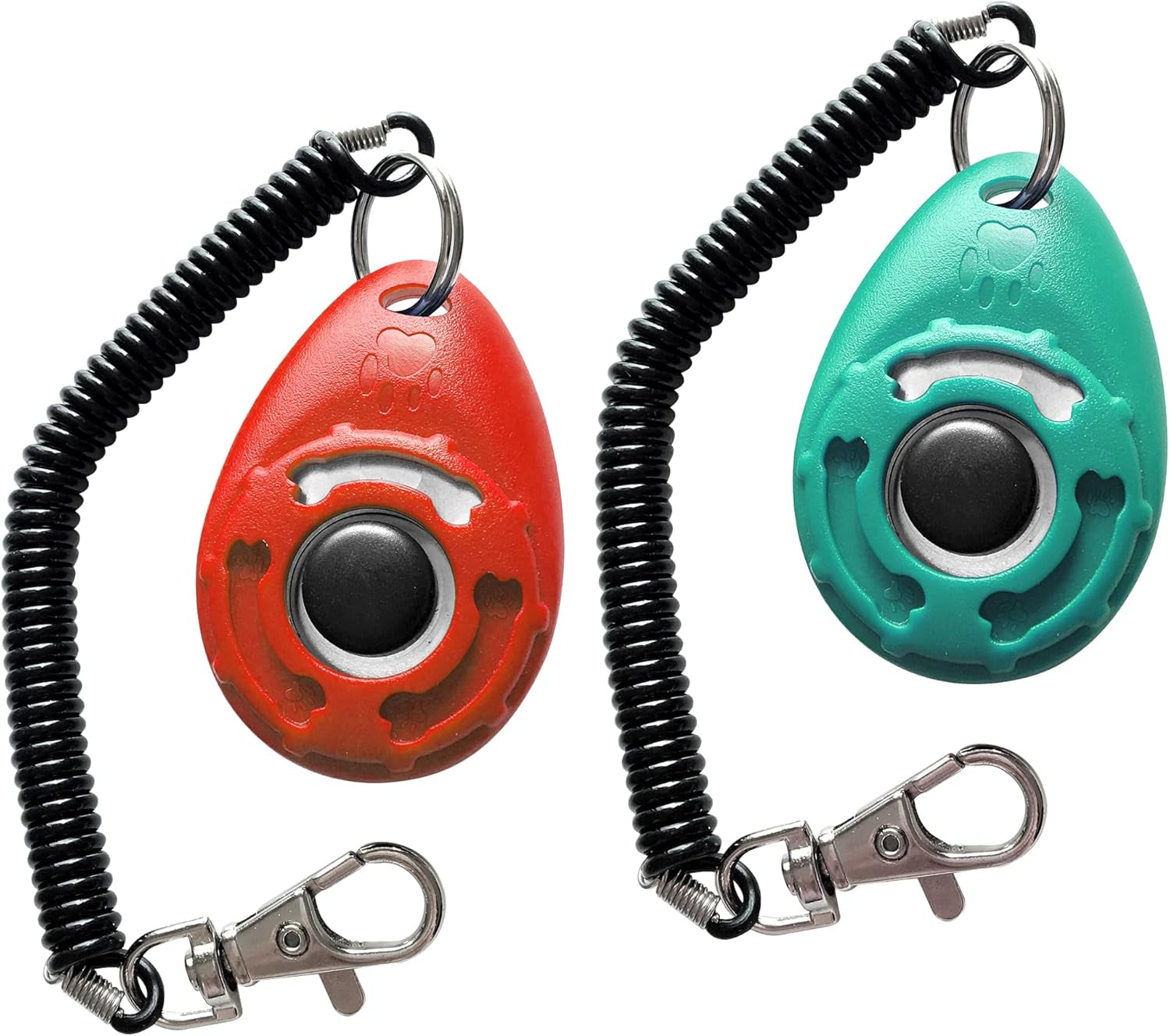 Pet Training Clicker with Wrist Strap - Dog Training Clickers (Red + Bluegreen)