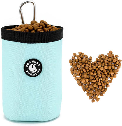 Dog Training Treat Pouch Bag, Doggie Puppy Treat Snack Bags Reward Pouch Bait Bag Dog Treat Carrier Holder with Clip (Mint Green)