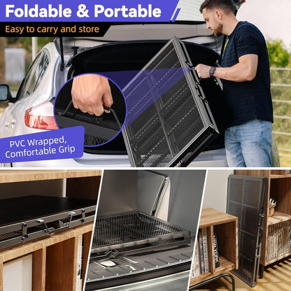 74'' L & 20'' W Portable Dog Ramp for Car - Extra Wide Lightweight Pet Dog Ramps for Large Dogs with Non-Slip Mesh, Outdoor Dog Ramp up to 400LBS, Dog Steps Stair Get into a Car Suv/Truck/Rv/Bed