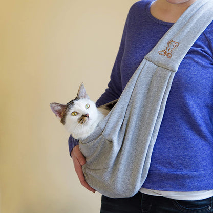 Dog and Cat Sling Carrier – Hands Free Reversible Pet Papoose Bag - Soft Pouch and Tote Design – Suitable for Puppy, Small Dogs, and Cats for Outdoor Travel