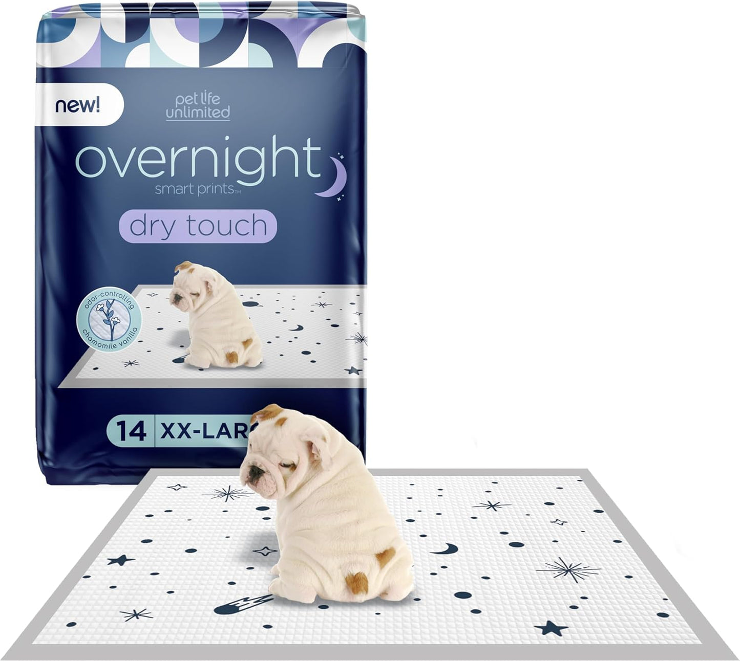 Overnight Extra Extra Large Puppy Pads, Pee Pads for Dogs, Dog Training Pads - Odor Controlling Dog Pee Pads with Wetness-Activated Fragrance - USA Made - 30" X 36" - 14Ct (XXL)