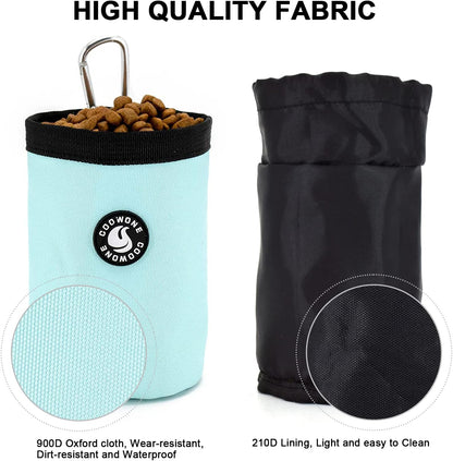 Dog Training Treat Pouch Bag, Doggie Puppy Treat Snack Bags Reward Pouch Bait Bag Dog Treat Carrier Holder with Clip (Mint Green)