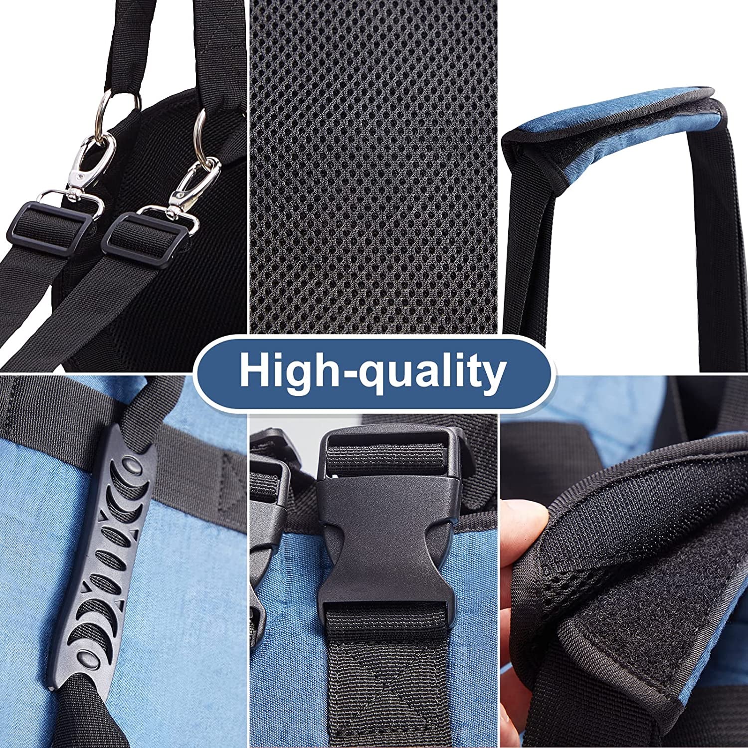 Dog Carry Sling, Emergency Backpack Pet Legs Support & Rehabilitation Dog Lift Harness for Nail Trimming, Dog Carrier for Senior Dogs Joint Injuries, Arthritis, up and down Stairs (L, Blue)